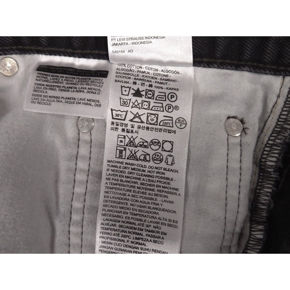Levis 550 Mens Size 40x30 Black Denim Relaxed Fit Tapered Leg Jeans - Picture 15 of 16